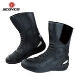 Motorcycle Touring Boots Motocross Off-Road Racing Shoes Microfiber Leather Street Mid-Calf Protective Gear